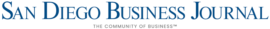 Logo for the San Diego Business Journal with the tagline “The Community of Business.
